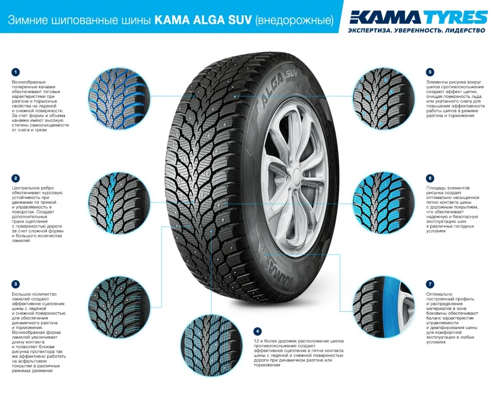 Зимние шипованные шины KAMA ALGA SUV (НК-532) 205/70 R15 в Кузнецке Зимние шипованные шины KAMA ALGA SUV (НК-532) 205/70 R15 в Кузнецке